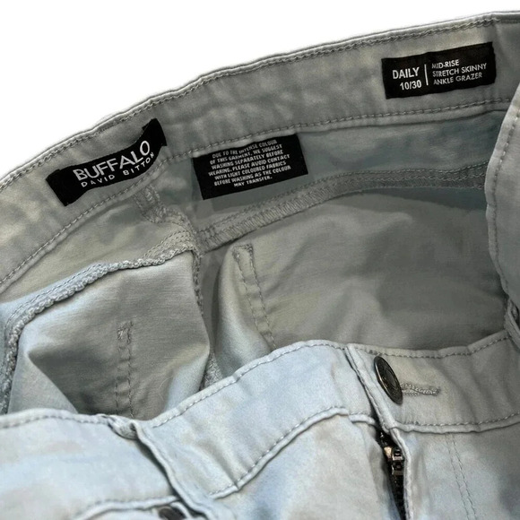 Buffalo David Bitton Blue Daily Mid Rise Stretch Skinny Ankle Grazer Pants 10 - Picture 3 of 3